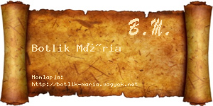 Botlik Mária névjegykártya
