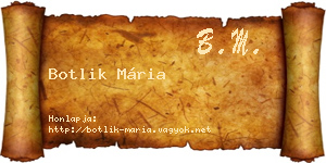 Botlik Mária névjegykártya